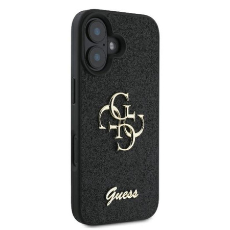 Guess Fixed Glitter Big 4G - Etui iPhone 16 Plus (czarny)
