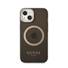 Guess Gold Outline Translucent MagSafe - Etui iPhone 13 (czarny)