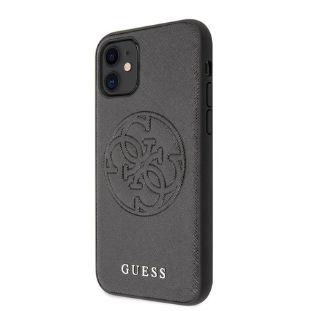 Guess Saffiano 4G Circle Logo - Etui iPhone 11 (czarny)