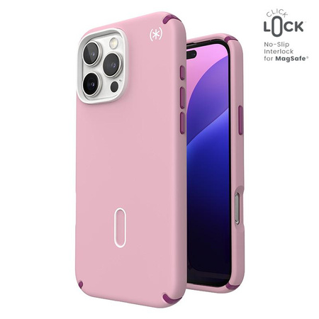 Speck Presidio2 Pro ClickLock & MagSafe - Etui iPhone 16 Pro Max (Wednesday Pink / Boysenberry Purple / White)