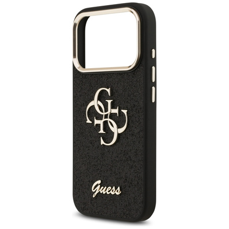 Guess Fixed Glitter Big 4G Metal Frame - Etui iPhone 17 Pro (czarny)