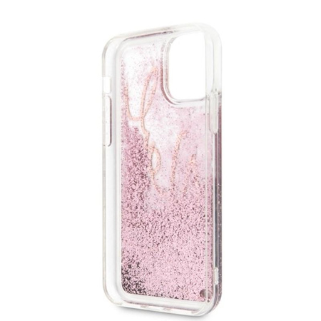 Karl Lagerfeld Signature Glitter Case - Etui iPhone 11 (Rose Gold)
