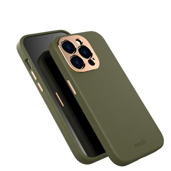 Moshi Napa Slim MagSafe - Skórzane etui iPhone 14 Pro (Juniper Green)