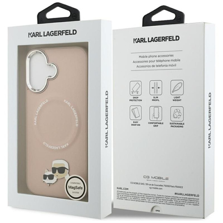 Karl Lagerfeld Karl & Choupette Pins MagSafe - Etui iPhone 17 (różowy)