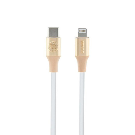 Guess Ebossed Logo - Kabel USB-C do Lightning certyfikat MFi 1.5m (złoty)