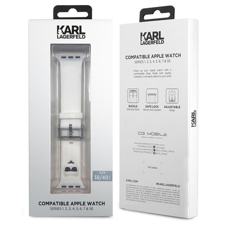 Karl Lagerfeld Silicone Choupette Head – Pasek do Apple Watch 38/40/41 mm (biały)