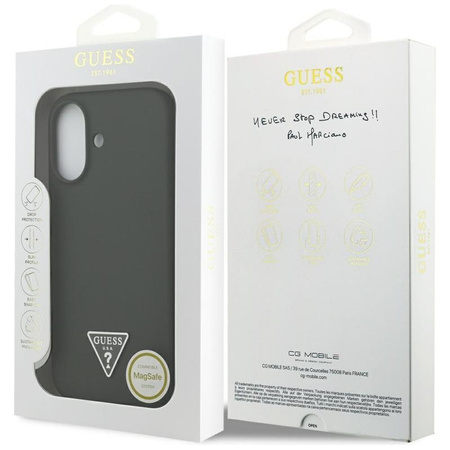 Guess Silicone Triangle Logo MagSafe - Etui iPhone 17 (khaki)