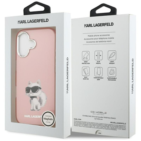 Karl Lagerfeld IML Aquarelle Choupette & Logo MagSafe - Etui iPhone 17 (różowy)