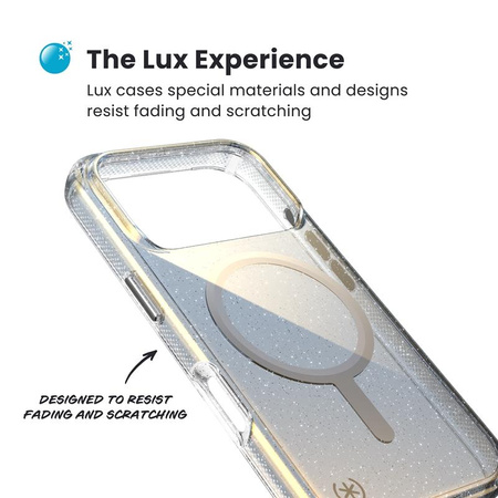 Speck Presidio Lux MagSafe - Etui iPhone 17 Pro Max (Hyper Mirror Glitter / Silver Metallic)