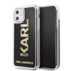 Karl Lagerfeld Logo Karl Liquid Glitter - Etui iPhone 11 (Black/Gold Glitter)