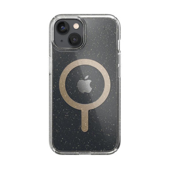 Speck Presidio Perfect-Clear with Glitter + MagSafe - Etui iPhone 14 / iPhone 13 z powłoką MICROBAN (Clear / Gold Glitter)