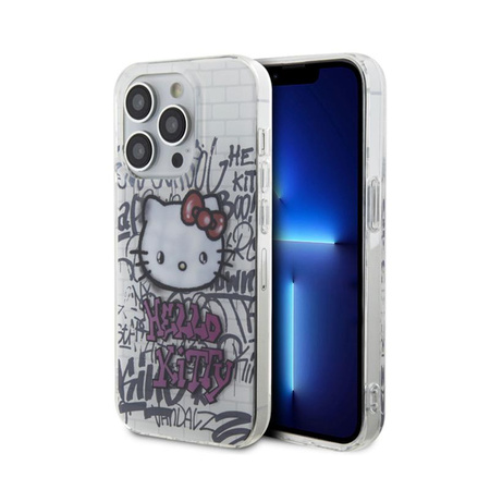 Hello Kitty IML Kitty On Bricks Graffiti - Etui iPhone 15 Pro (biały)