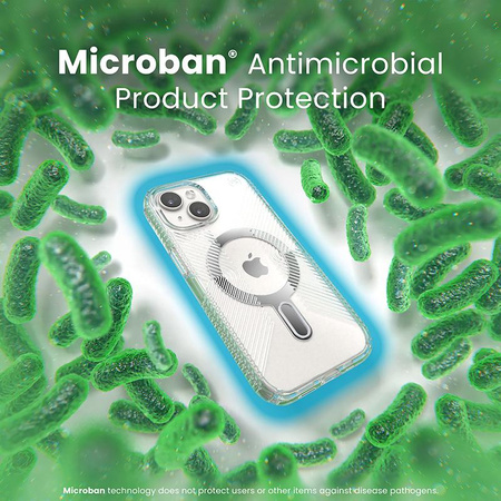 Speck Presidio Perfect-Clear Grip ClickLock & MagSafe - Etui iPhone 16e / iPhone 15 / iPhone 14 / iPhone 13 (Clear / Chrome Finish / Serene Silver)