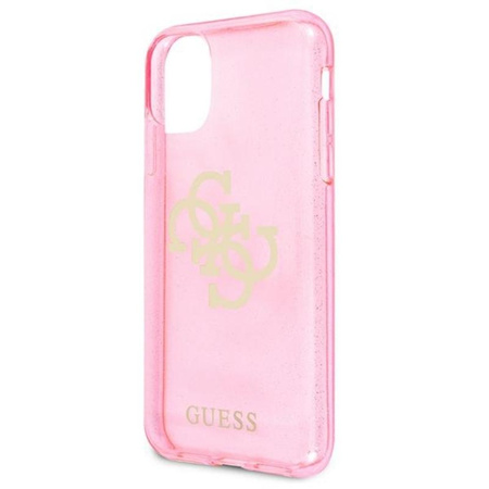 Guess Glitter 4G Big Logo - Etui iPhone 11 (różowy)