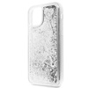 Guess Liquid Glitter Hearts - Etui iPhone 11 (srebrny)