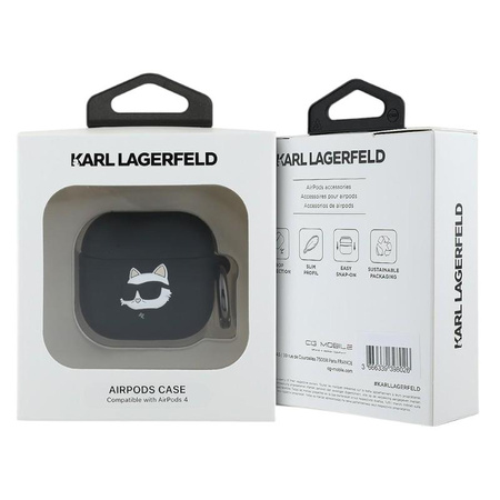 Karl Lagerfeld Silicone Choupette Head 3D - Etui AirPods 4 (czarny)