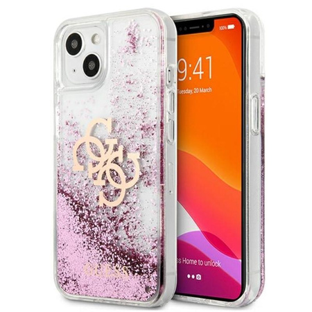 Guess Liquid Glitter 4G Big Logo - Etui iPhone 13 (różowy)