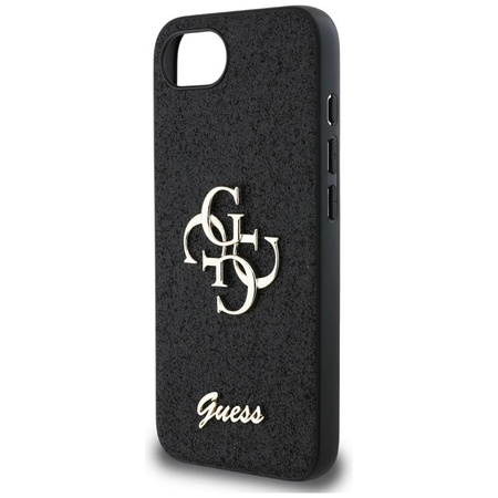 Guess Fixed Glitter Big 4G - Etui do iPhone 16e (czarny)