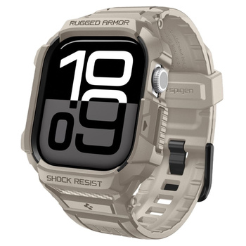 Spigen Rugged Armor Pro V2 – Pasek z obudową do Apple Watch 10 / 11 46 mm (Dune Beige)