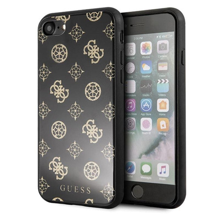 Guess Double Layer Glitter Case Peony G - Etui iPhone SE 2020 / 8 / 7 (Black)