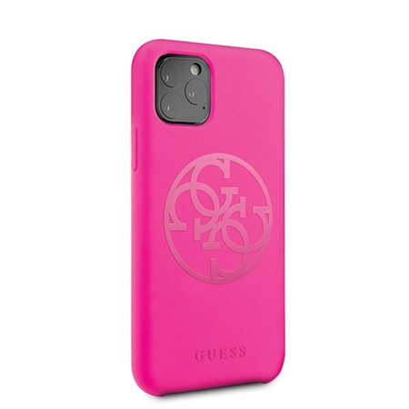 Guess Slilicon 4G Tone on Tone Logo - Etui iPhone 11 Pro (Fuchsia)