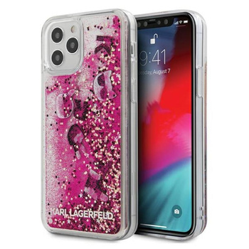 Karl Lagerfeld Glitter Liquid Floating Charms - Etui iPhone 12 / iPhone 12 Pro (Pink Floating Charms)