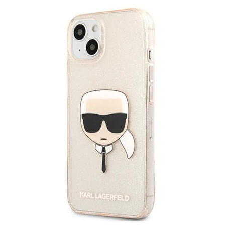 Karl Lagerfeld Karl’s Head Glitter - Etui iPhone 13 Mini (złoty)