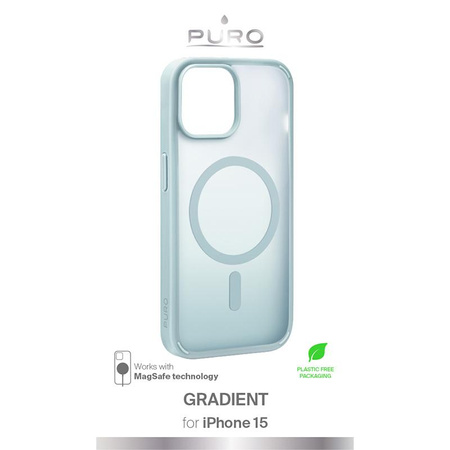 PURO GRADIENT MAG - Etui iPhone 15 MagSafe (Light Green)
