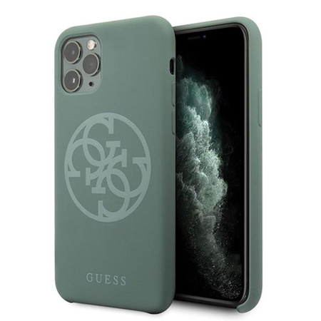 Guess Silicone 4G Tone to Tone - Etui iPhone 11 Pro Max (khaki)
