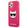 Karl Lagerfeld Choupette Head - Etui iPhone 12 / iPhone 12 Pro (fluo różowy)