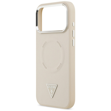 Guess Triangle Logo MagSafe - Etui iPhone 17 Pro Max (beżowy)
