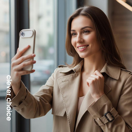 Crong Color Cover Magnetic - Etui MagSafe iPhone 17 (kamienny beż)