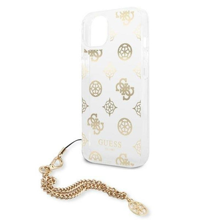 Guess Peony Chain Handle - Etui iPhone 13 mini (złoty)