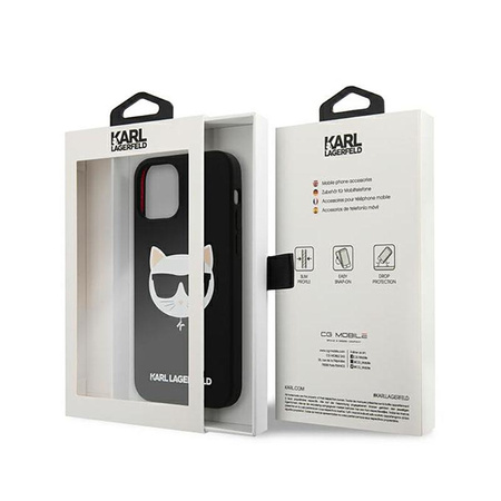 Karl Lagerfeld Choupette Head Silicone - Etui iPhone 12 Pro Max (czarny)