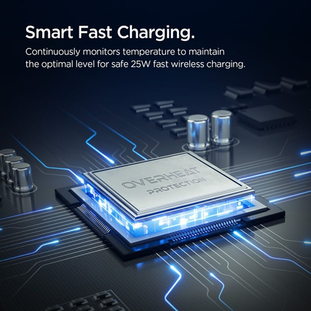 Spigen Essential EV25MFAQ - Magnetyczny uchwyt samochodowy na kratkę nawiewu z ładowaniem bezprzewodowym 25W MagSafe Qi2.2 (Black)