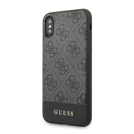 Guess 4G Bottom Stripe Collection - Etui iPhone Xs / X (szary)