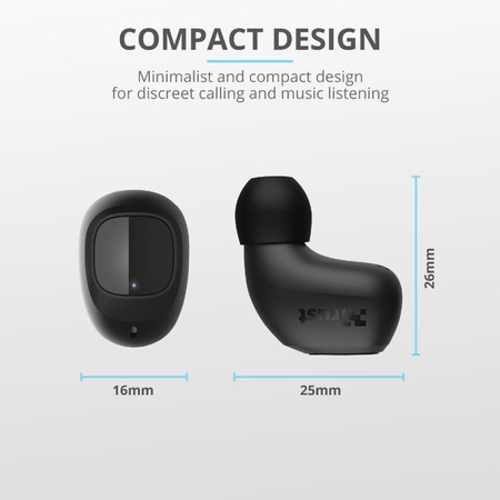 Trust Nika Compact - Słuchawki bezprzewodowe Bluetooth (czarny)