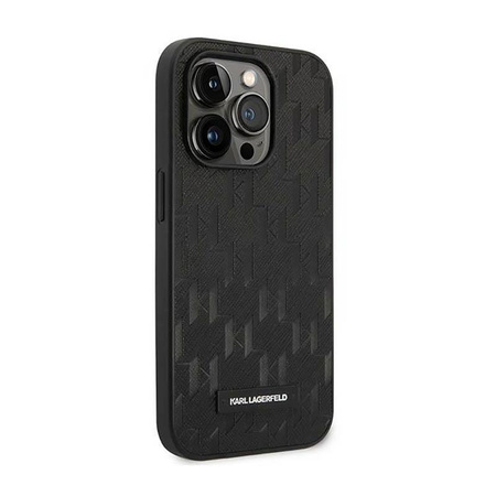 Karl Lagerfeld Saffiano Mono Metal Logo - Etui iPhone 14 Pro (czarny)