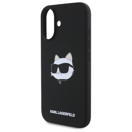 Karl Lagerfeld Silicone Choupette Head Print MagSafe - Etui iPhone 16 (czarny)
