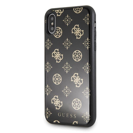 Guess Double Layer Glitter Case Peony G - Etui iPhone Xs / X (Black)