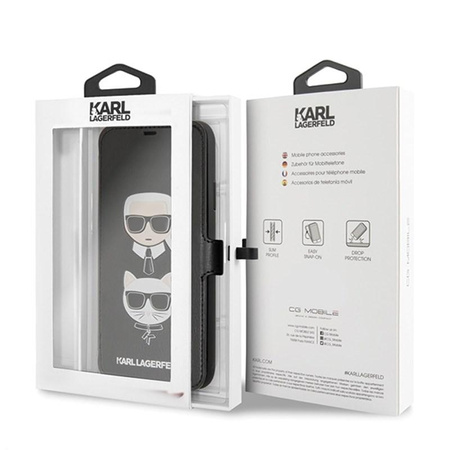 Karl Lagerfeld Booktype - Etui iPhone 11 Pro Max z kieszeniami na karty (Black)