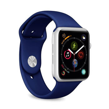 PURO ICON - Elastyczny pasek sportowy do Apple Watch 42/44/45 mm (S/M & M/L) (granatowy)