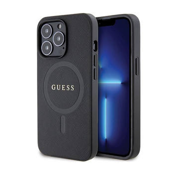 Guess Saffiano MagSafe - Etui iPhone 13 Pro (czarny)