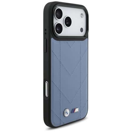 BMW M Quilted Logo MagSafe - Etui iPhone 17 Pro Max (niebieski)