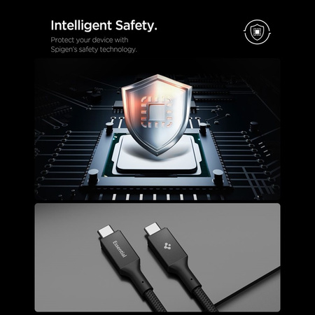 Spigen EB10010CC Essential - Kabel USB-C do USB-C PD 100W 1m (Czarny)