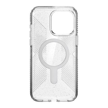 Speck Presidio Lux Grip ClickLock & Magsafe - Etui iPhone 15 Pro Max (Clear / Chrome Finish / Serene Silver)