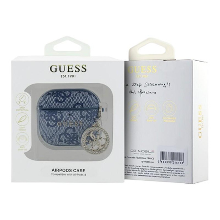Guess 4G Strass Charm - Etui AirPods 4 (niebieski)