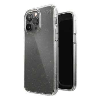 Speck Presidio Perfect-Clear with Glitter - Etui iPhone 14 Pro Max z powłoką MICROBAN (Clear / Gold Glitter)