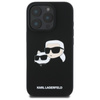 Karl Lagerfeld Silicone Double Heads Print MagSafe - Etui iPhone 16 Pro (czarny)