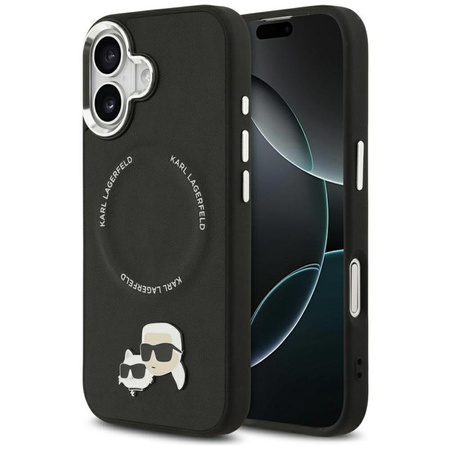 Karl Lagerfeld Karl & Choupette Pins MagSafe - Etui iPhone 17 (czarny)